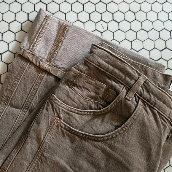 We The Free Beige Cuffed Boyfriend Jeans - Picture 6 of 6